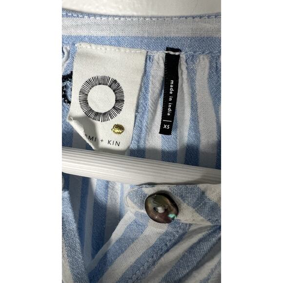 ANTHROPOLOGIE Akemi + Kim Size XS Adela Striped Embroidered Boho Blouse - Picture 6 of 9